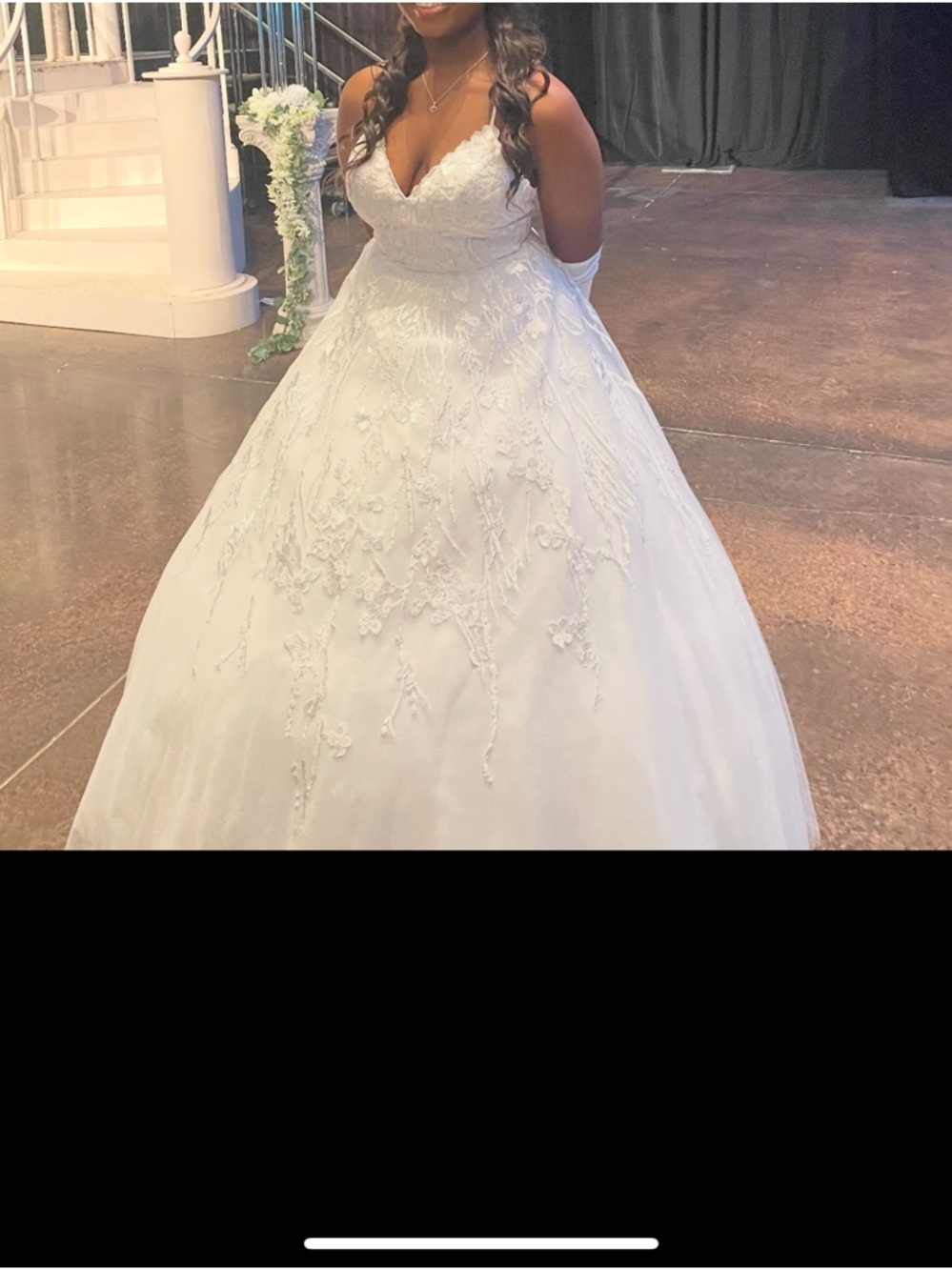 Moonlight Bridal White Lace Ball Gown Wedding Dress